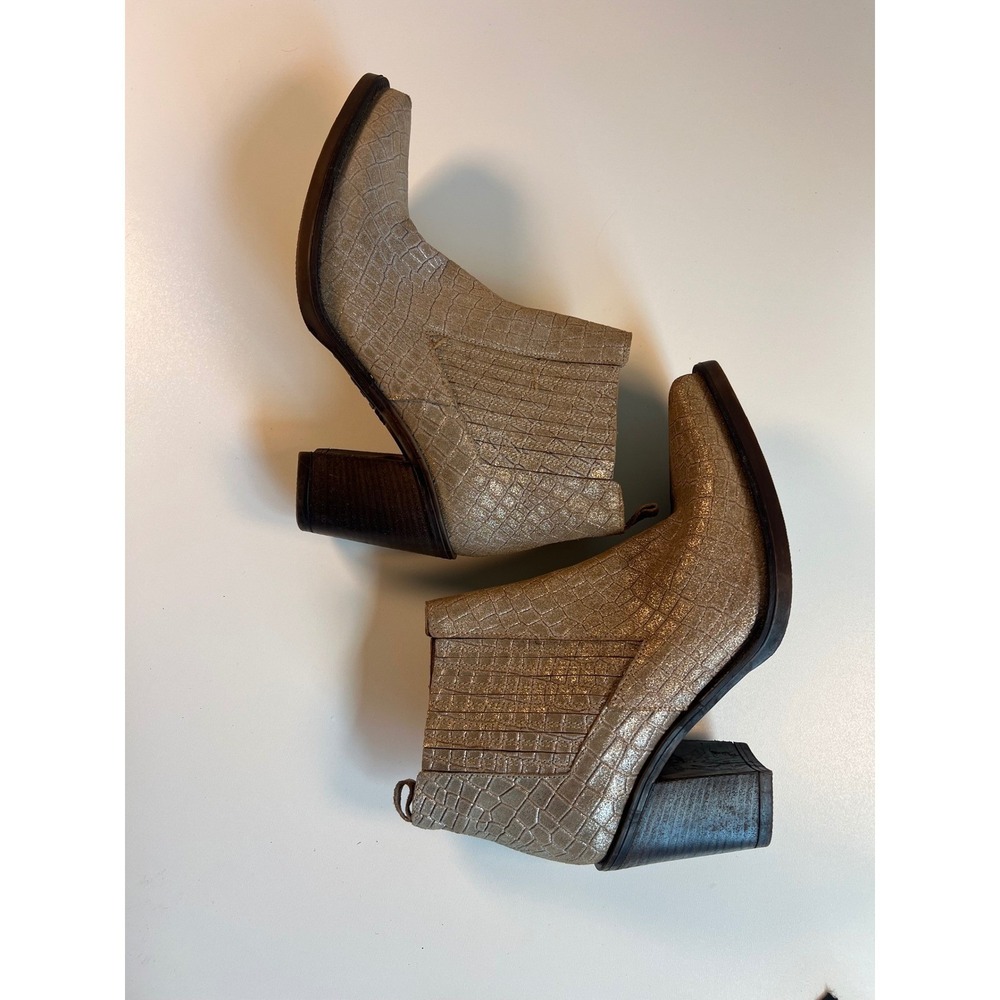 Emanuele Orasto Italy Leather Ankle Boots Block Heel Pointed Toe Size 39/8.5 - Picture 9 of 11